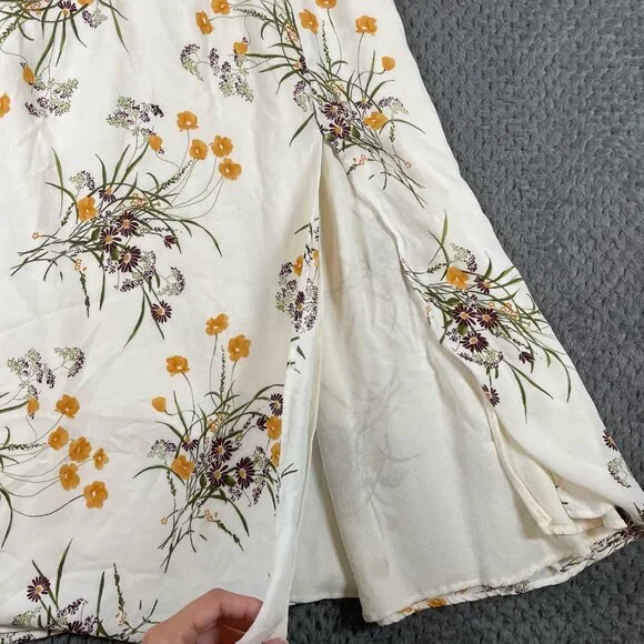 Reformation Womens Floral Nectarine Midi Dress Slit Smocked Coquette Cottagecore - Picture 5 of 9